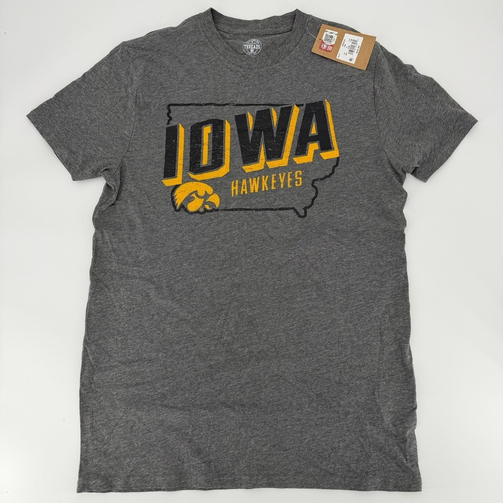 Rivalry Threads Iowa Hawkeyes Graphic Tee Modern Mens‎ Size Medium Heather Gray